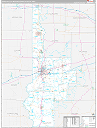 Terre Haute Metro Area Wall Map Premium Style 2026